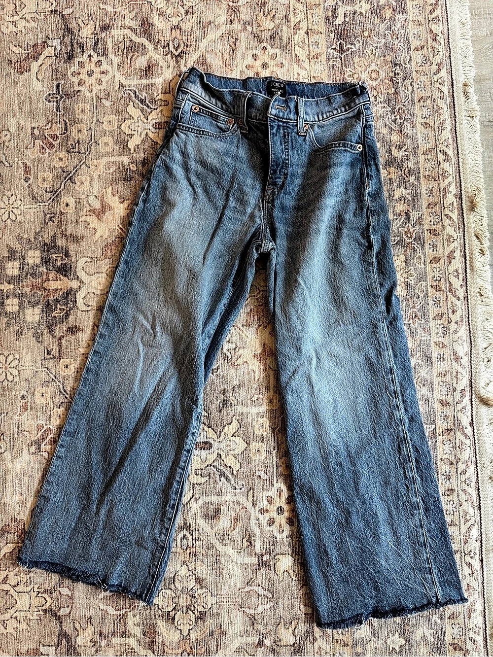 J.Crew Wide-Leg Crop Jean Jeans in Blue Waist 25P